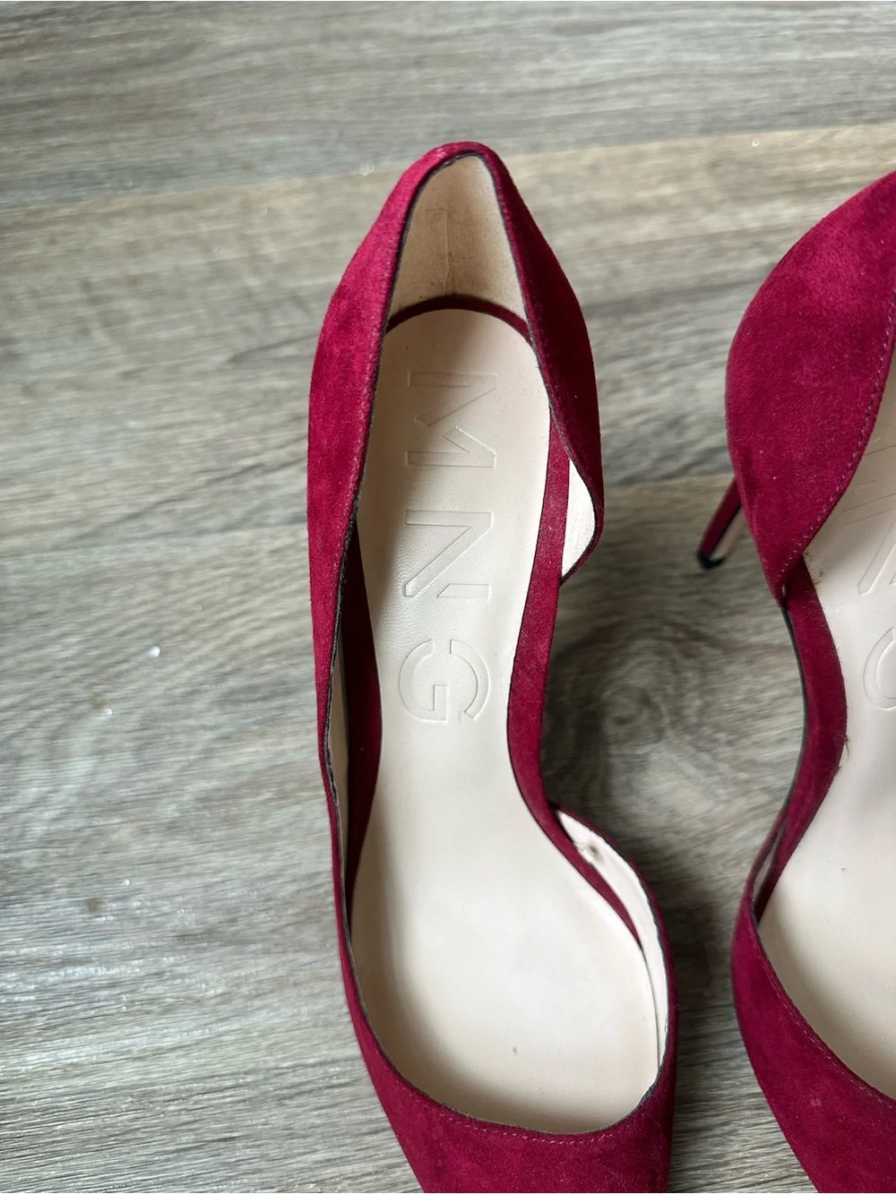 Mango Women’s Size 9 Burgundy Pointed-Toe High Heels